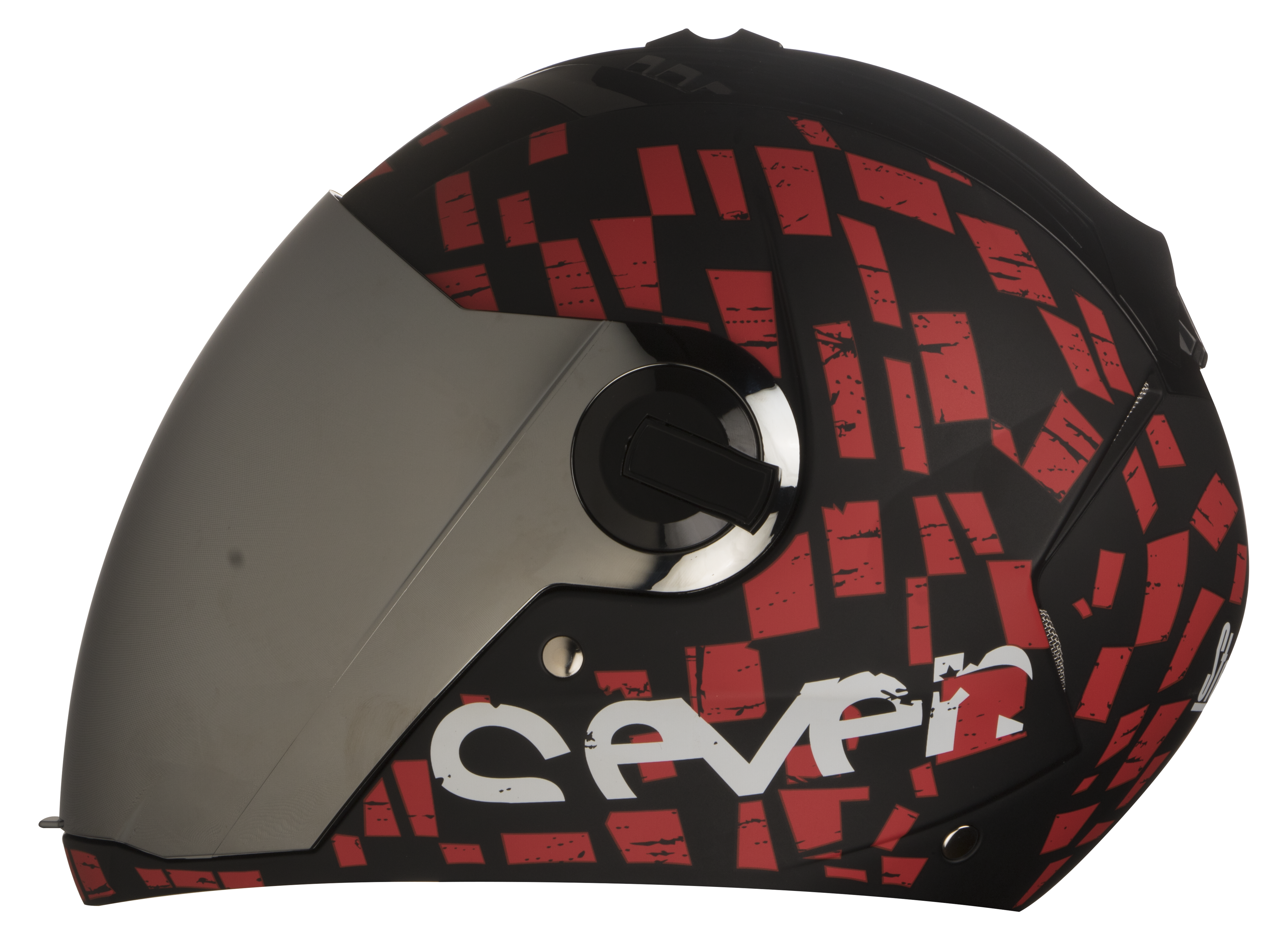SBA-2 Seven Mat Black With Red ( Fitted With Clear Visor  Extra Silver Chrome Visor Free)